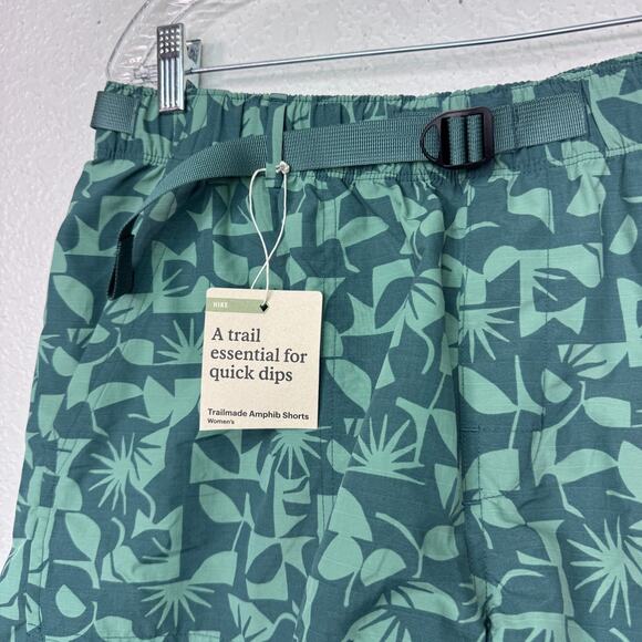REI Trail Made Amphib Shorts Womens Large Hiking Hike Swim Sun Peak Jasper Green - Picture 4 of 10